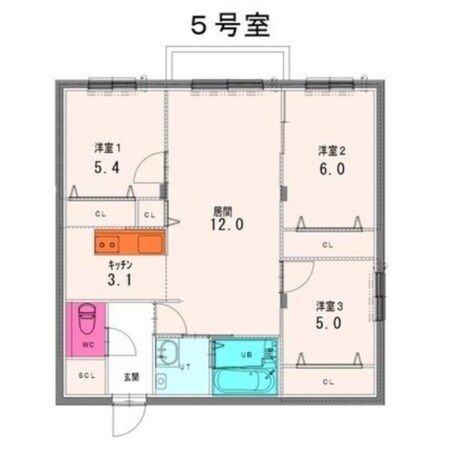 西２８丁目駅 徒歩16分 3階の物件間取画像